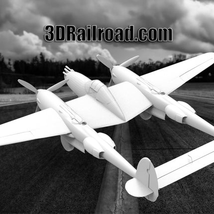 P38 Lightning - Planes - Custom Sculptures 3D Printed in Clear Resin