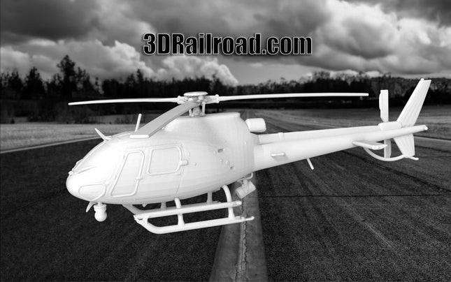 Police Helicopter - Planes - Custom Sculptures 3D Printed in Clear Resin