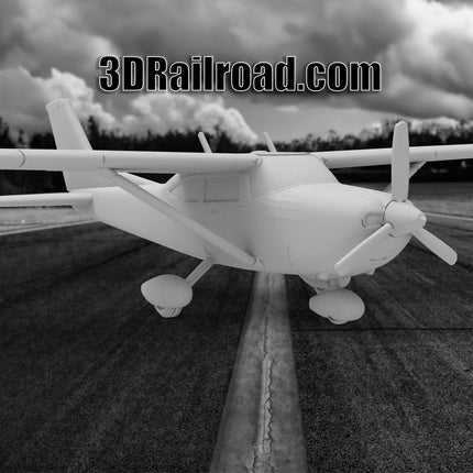 Cessna 182 - Planes - Custom Sculptures 3D Printed in Clear Resin