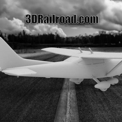 Cessna 182 - Planes - Custom Sculptures 3D Printed in Clear Resin