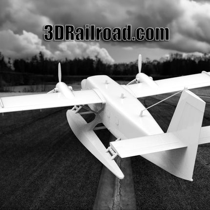 Dehaviland DH6 - Planes - Custom Sculptures 3D Printed in Clear Resin