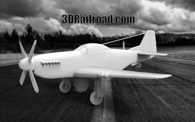 P51 Mustang - Planes - Custom Sculptures 3D Printed in Clear Resin