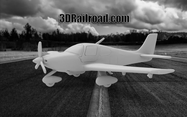 Cirrus 22 - Planes - Custom Sculptures 3D Printed in Clear Resin