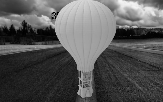 Hot Air Balloon - Planes - Custom Sculptures 3D Printed in Clear Resin
