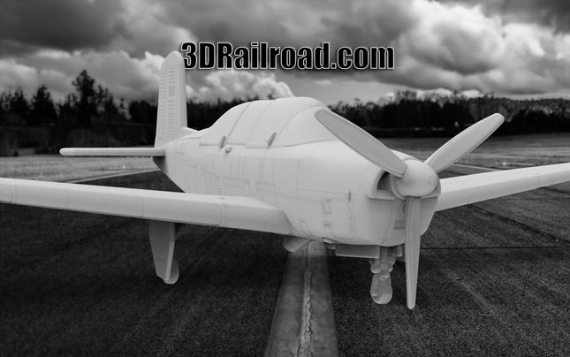 Beechcraft T34 Trainer - Planes - Custom Sculptures 3D Printed in Clear Resin