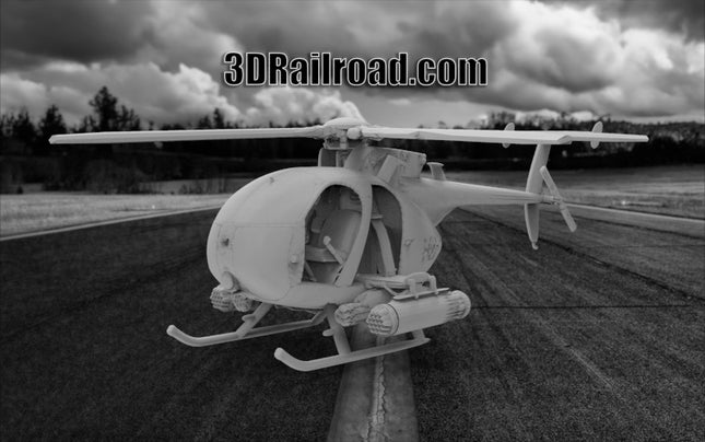 Boeing AH6  - Planes - Custom Sculptures 3D Printed in Clear Resin (Copy)