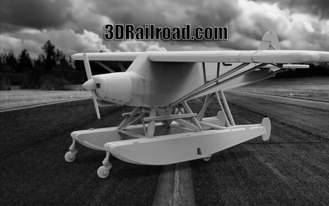 Piper PA18 Floatplane - Planes - Custom Sculptures 3D Printed in Clear Resin