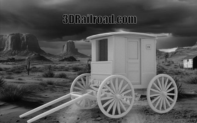 Amish Buggy - Custom Sculptures 3D Printed in Grey Resin