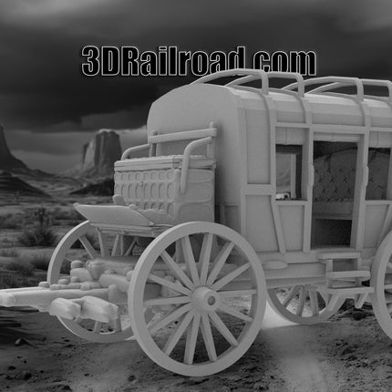 Wagon Type 2 - Custom Sculptures 3D Printed in Grey Resin