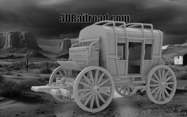 Wagon Type 2 - Custom Sculptures 3D Printed in Grey Resin