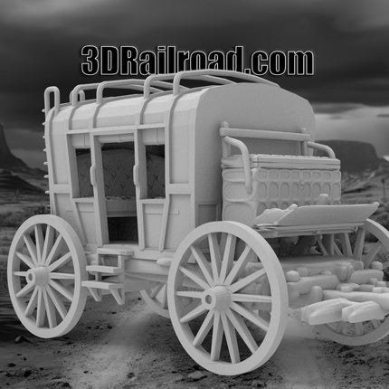Wagon Type 2 - Custom Sculptures 3D Printed in Grey Resin