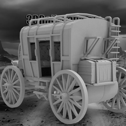 Wagon Type 2 - Custom Sculptures 3D Printed in Grey Resin