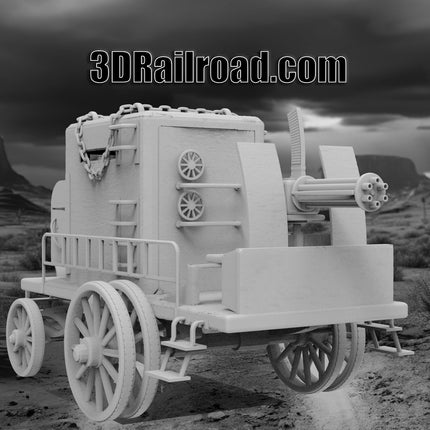 Armored Wagon  - Custom Sculptures 3D Printed in Grey Resin