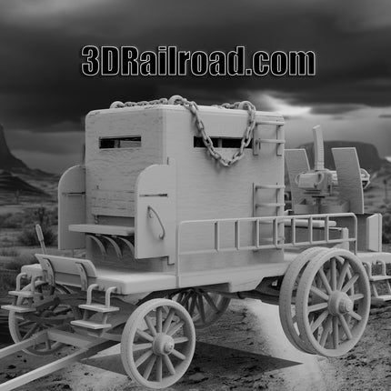 Armored Wagon  - Custom Sculptures 3D Printed in Grey Resin