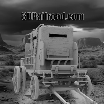 Armored Wagon Type 2 - Custom Sculptures 3D Printed in Grey Resin
