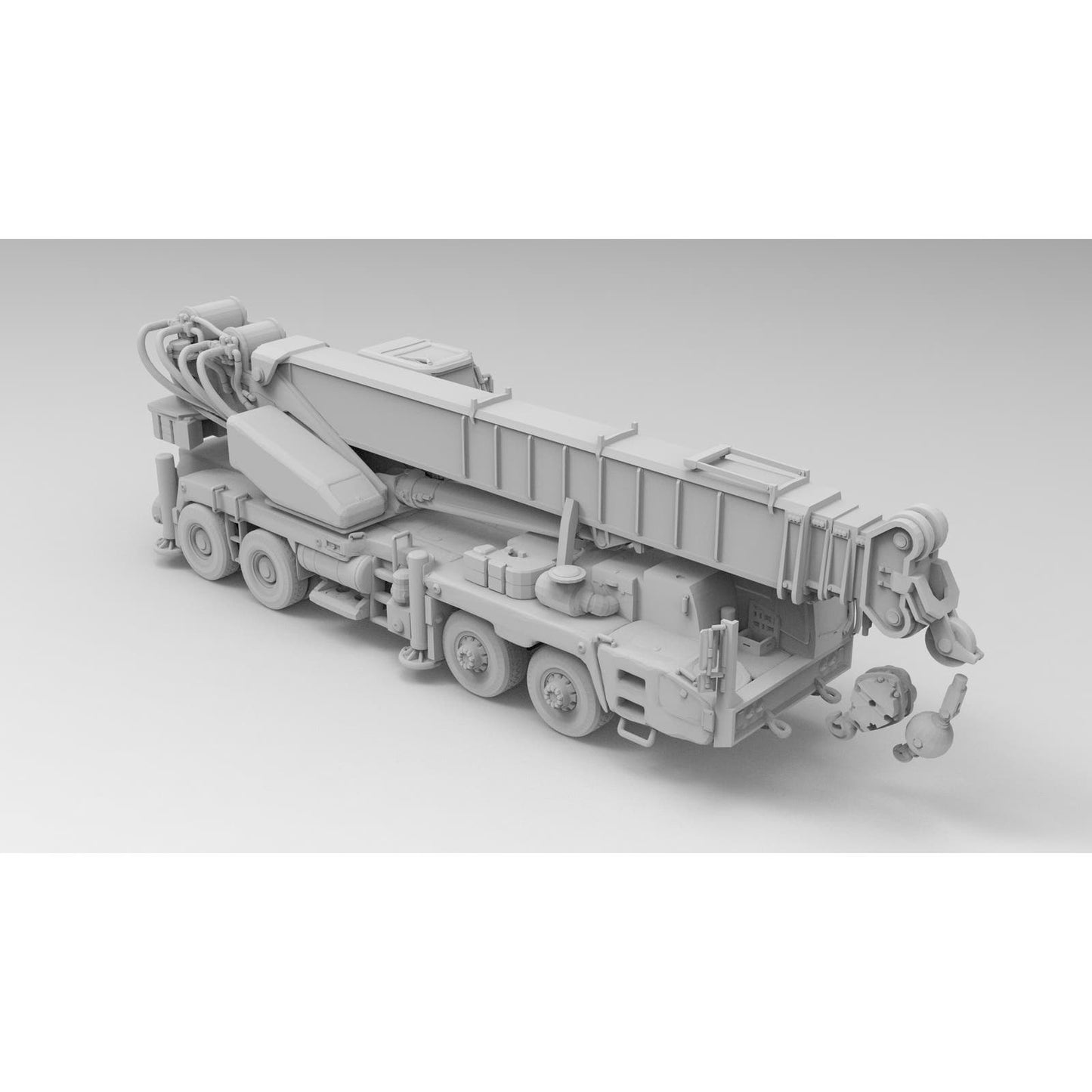 HO Scale 1/87  4 Axle Crane  Printed in Clear Resin