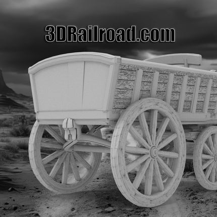 Buckboard Wagon - Custom Sculptures 3D Printed in Grey Resin