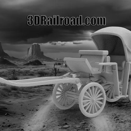 Carriage - Custom Sculptures 3D Printed in Grey Resin