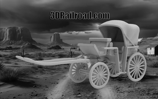 Carriage - Custom Sculptures 3D Printed in Grey Resin