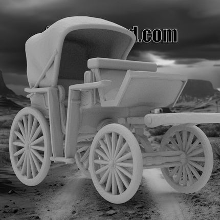 Carriage - Custom Sculptures 3D Printed in Grey Resin