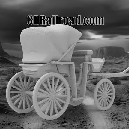 Carriage - Custom Sculptures 3D Printed in Grey Resin