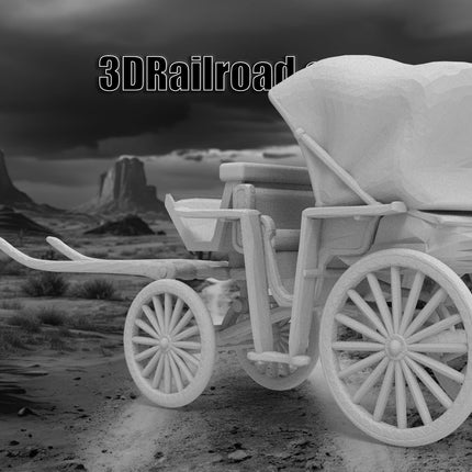 Carriage - Custom Sculptures 3D Printed in Grey Resin