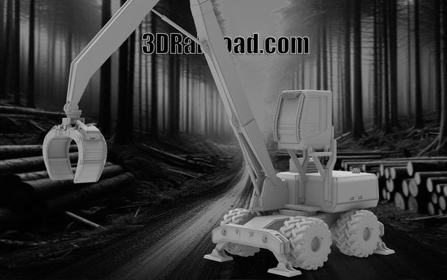 Deere 2600 Handler - Logging - Custom Sculptures 3D Printed in Clear Resin