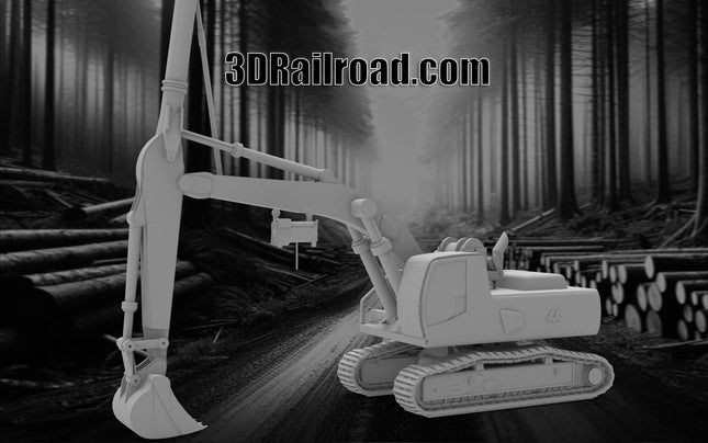 JCB Line Handler - Logging - Custom Sculptures 3D Printed in Clear Resin