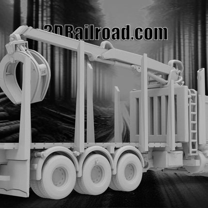 Kenworth Semi with Loading Claw - Logging - Custom Sculptures 3D Printed in Clear Resin (Copy)