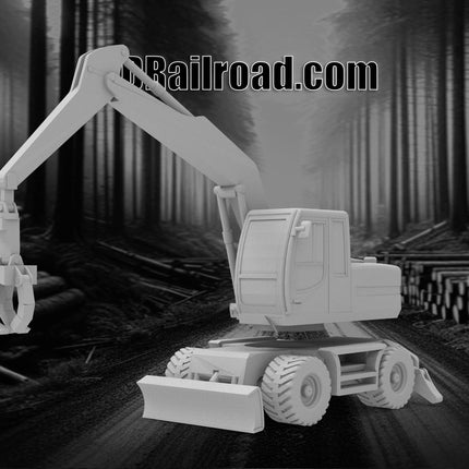 Liebherr Wheeled Loader - Logging - Custom Sculptures 3D Printed in Clear Resin