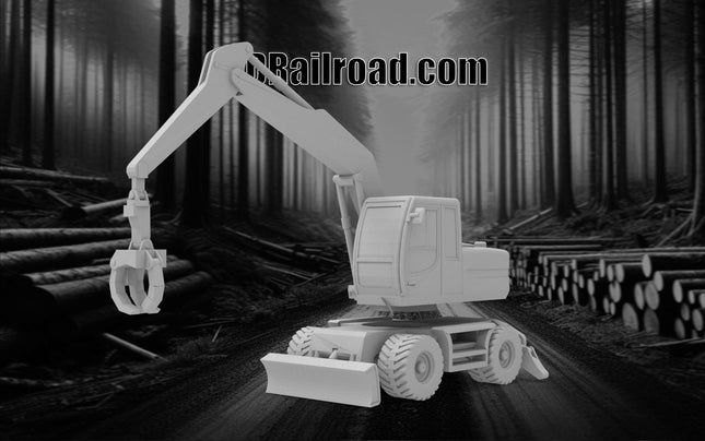 Liebherr Wheeled Loader - Logging - Custom Sculptures 3D Printed in Clear Resin