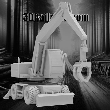 Liebherr Wheeled Loader - Logging - Custom Sculptures 3D Printed in Clear Resin