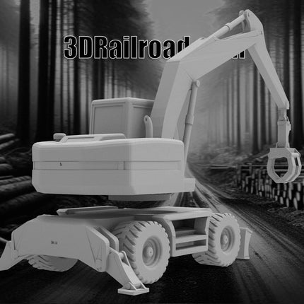 Liebherr Wheeled Loader - Logging - Custom Sculptures 3D Printed in Clear Resin