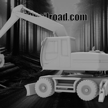 Liebherr Wheeled Loader - Logging - Custom Sculptures 3D Printed in Clear Resin