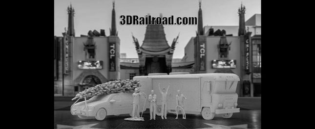 Griswalds Chistmas Break with Figures - Custom Sculptures 3D Printed in Clear Resin