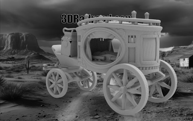 Hearse Type 1 - Custom Sculptures 3D Printed in Grey Resin