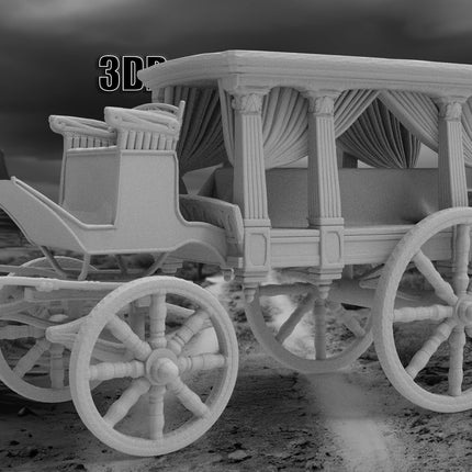 Hearse Type2 - Custom Sculptures 3D Printed in Grey Resin