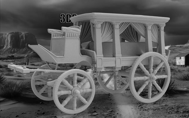 Hearse Type2 - Custom Sculptures 3D Printed in Grey Resin