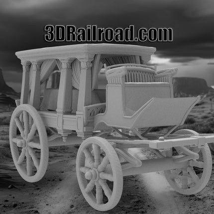 Hearse Type2 - Custom Sculptures 3D Printed in Grey Resin