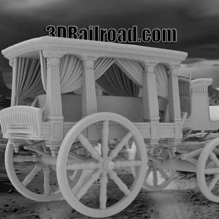 Hearse Type2 - Custom Sculptures 3D Printed in Grey Resin