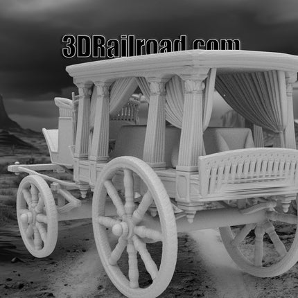 Hearse Type2 - Custom Sculptures 3D Printed in Grey Resin