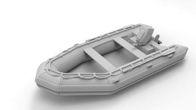Inflatable Mortor Tender - Boats - Custom Sculptures 3D Printed in Clear Resin
