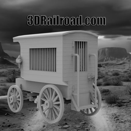 Jail Wagon - Custom Sculptures 3D Printed in Grey Resin