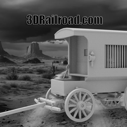 Jail Wagon - Custom Sculptures 3D Printed in Grey Resin