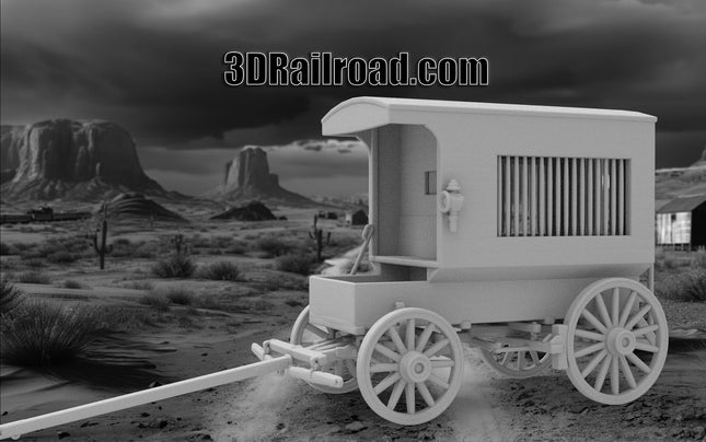 Jail Wagon - Custom Sculptures 3D Printed in Grey Resin
