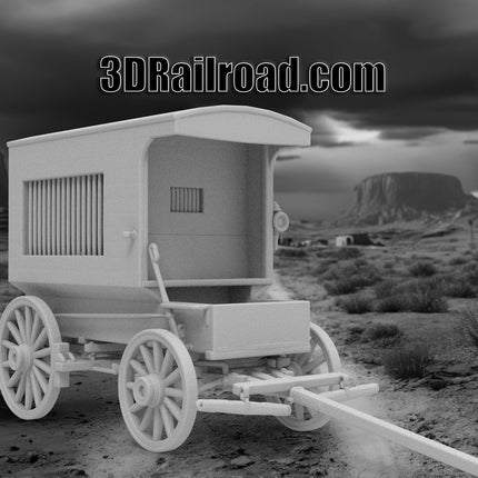 Jail Wagon - Custom Sculptures 3D Printed in Grey Resin