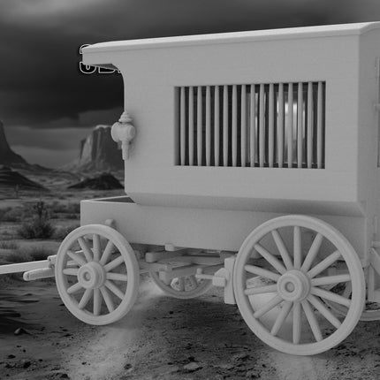 Jail Wagon - Custom Sculptures 3D Printed in Grey Resin