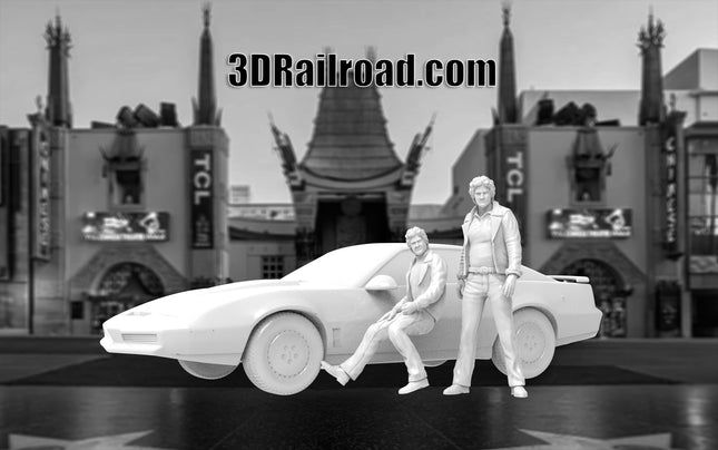 Rider of the Knight, Car and Figures - Custom Sculptures 3D Printed in Clear Resin
