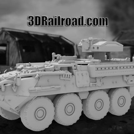 M1134 Stryker Tow - Military - Custom Sculptures 3D Printed in Grey Resin