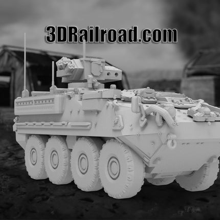 M1134 Stryker Tow - Military - Custom Sculptures 3D Printed in Grey Resin